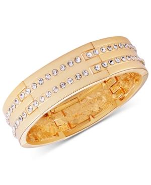 T Tahari Gold-tone Pave Stretch Bracelet