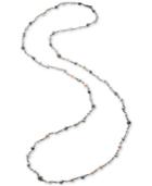Carolee Hematite-tone Bead & Imitation Pearl Long Necklace