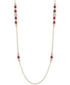 Nine West Gold-tone Pave Ball & Bead 42 Strand Necklace