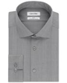 Calvin Klein Steel Slim-fit Non-iron Performance Smokey Grey Grid Dress Shirt