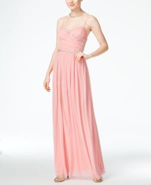B Darlin Juniors' Juniors' Embellished Sleeveless Empire Dress