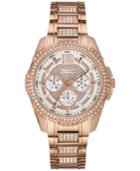Guess Women's Crystal Accent Rose Gold-tone Bracelet Watch 42mm U0286l2