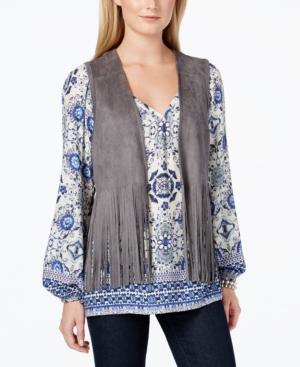 Karen Kane Faux-suede Fringe Vest