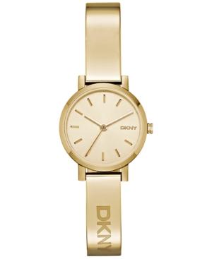 Dkny Women's Soho Gold-tone Stainless Steel Half-bangle Bracelet Watch 24mm Ny2307