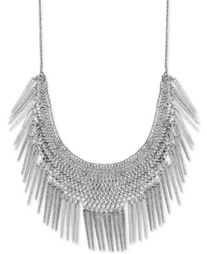 Lucky Brand Silver-tone Fringe Statement Necklace