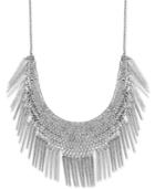 Lucky Brand Silver-tone Fringe Statement Necklace
