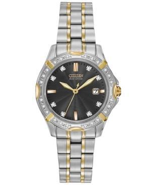 Citizen Women's Eco-drive Diamond Accent Two-tone Stainless Steel Bracelet Watch 29mm Ew1924-52h