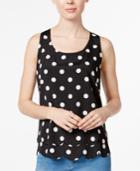 Maison Jules Polka-dot Tiered Cutout Shell, Created For Macy's