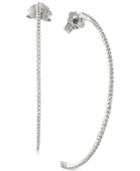 Wrapped Diamond Half-hoop Earrings (1/3 Ct. T.w.) In 10k White Gold, Created For Macy's