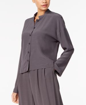 Eileen Fisher Mandarin-collar Long-sleeve Shirt, Regular & Petite