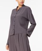Eileen Fisher Mandarin-collar Long-sleeve Shirt, Regular & Petite