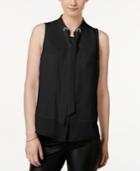 Xoxo Juniors' Grommet-detailed Tie-front Blouse