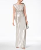 Vince Camuto Metallic Twist-front Gown