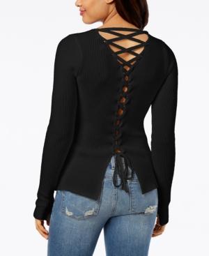 Guess Ribbed Lace-up Sweater
