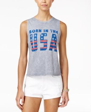 American Rag Juniors' Born In The Usa Graphic High-low Tank Top, Only At Macy's
