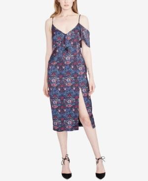 Rachel Rachel Roy Printed Ruffled Cold-shoulder Dress