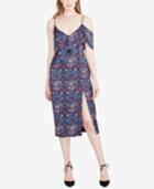 Rachel Rachel Roy Printed Ruffled Cold-shoulder Dress