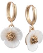 Lonna & Lilly Gold-tone Imitation Mother-of-pearl Flower Drop Earrings
