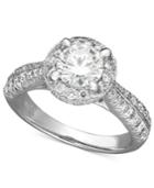 X3 Certified Diamond Engagement Ring In 18k White Gold (1-1/2 Ct. T.w.)