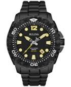 Bulova Men's Uhf Sea King Black-tone Stainless Steel Bracelet Watch 49mm 98b242