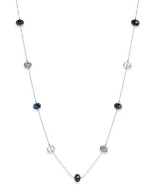 Inc International Concepts Silver-tone Tonal Crystal Long Strand Necklace, Only At Macy's
