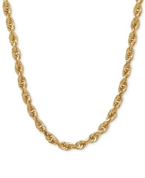 3mm Rope Chain 24 Necklace In Solid 14k Gold