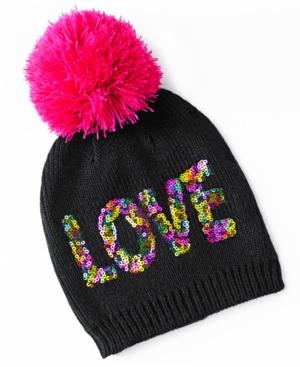 Betsey Johnson Xox Trolls Love Multi-sequin Embroidered Beanie, Only At Macy's
