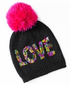 Betsey Johnson Xox Trolls Love Multi-sequin Embroidered Beanie, Only At Macy's