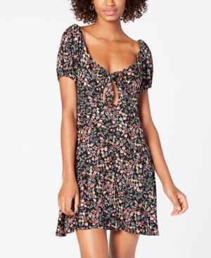 Material Girl Juniors' Printed Keyhole Skater Dress, Created For Macy's
