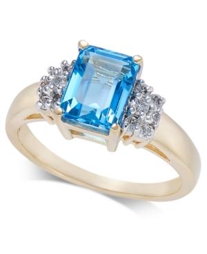 Blue Topaz (2 Ct. T.w.) & Diamond (1/5 Ct. T.w.) Ring In 14k Gold