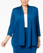 Kasper Plus Size Smocked-back Blazer