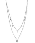 Diamond Baguette Two-layer 17 Statement Necklace (1/4 Ct. T.w.) In 14k White Gold