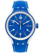 Swatch Unisex Swiss Go Run Blue Rubberized Leather Strap Watch 41mm Yes4000