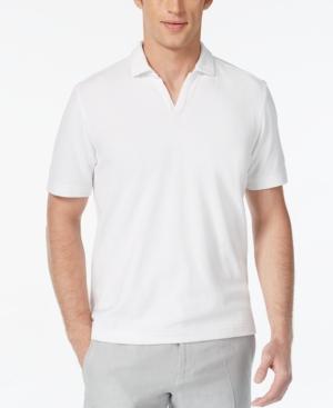 Tasso Elba Men's Solid French Terry Open-collar Polo, Only At Macy's