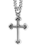 King Baby Cross Pendant Necklace In Sterling Silver