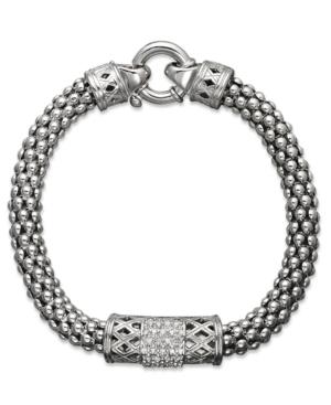 Diamond Bracelet, Sterling Silver Diamond Barrel Bracelet (1/4 Ct. T.w.)