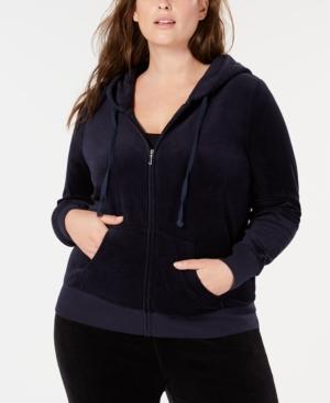 Juicy Couture Juniors' Plus Size Robertson Velour Hoodie