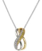 Effy Diamond Two-tone Infinity Pendant Necklace (1/8 Ct. T.w.) In 14k Gold & White Gold