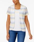 Alfred Dunner Petite Zigzag Layered-look Top