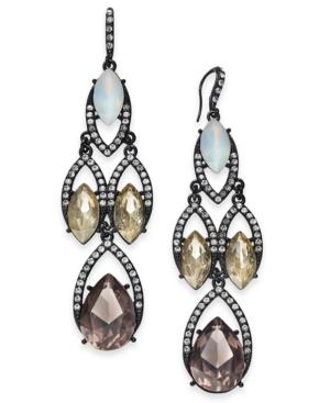 I.n.c. Extra Large Black-tone Pave & Stone Chandelier Earrings, 3, Created For Macy's