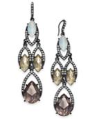 I.n.c. Extra Large Black-tone Pave & Stone Chandelier Earrings, 3, Created For Macy's