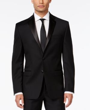 Calvin Klein Black Solid Modern Fit Tuxedo Jacket
