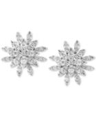 Pave Rose By Effy Diamond Cluster Stud Earrings (3/4 Ct. T.w.) In 14k White Gold