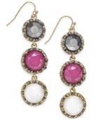 Inc International Concepts Gold-tone Triple Stone Drop Earrings, Created For Macy's