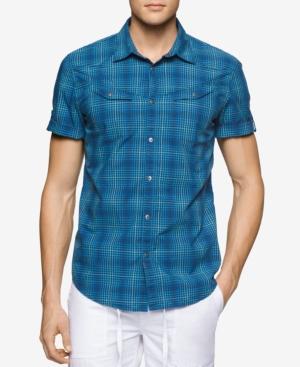 Calvin Klein Jeans Men's Rolling Plaid Short-sleeve Shirt