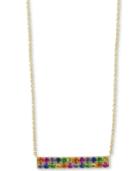 Effy Multi-gemstone Bar 18 Pendant Necklace (1/5 Ct. T.w.) In 14k Gold