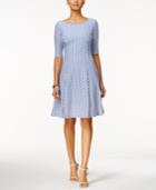 Jessica Howard Printed Elbow-sleeve Fit & Flare Dress