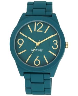 Nine West Women's Silver-tone Rubberized Bracelet Watch 42mm Nw-1678tltl
