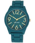 Nine West Women's Silver-tone Rubberized Bracelet Watch 42mm Nw-1678tltl