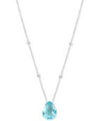 Blue Topaz (11 Ct. T.w.) And Diamond Accent Pendant Necklace In 14k White Gold